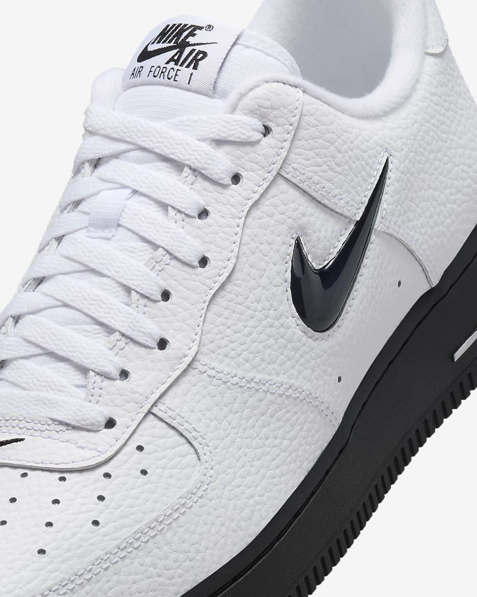 Nike air force 1 mens white with black swoosh hotsell